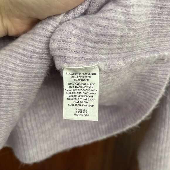 Free Press Sweater Lavender Purple Mock Neck Turtleneck Ribbed Knit Size Small - Picture 6 of 7